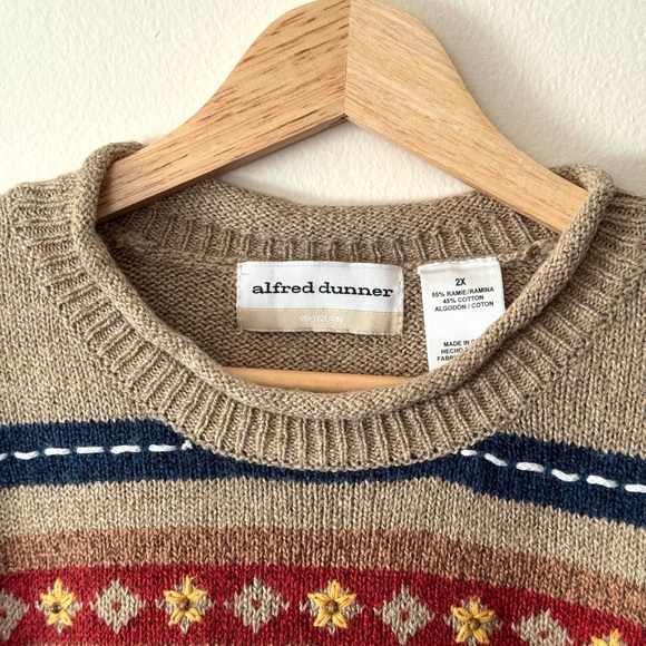 Vintage Alfred Dunner Cottage Core Knit Crewneck Sweater, Stitched Foliage - Picture 5 of 7